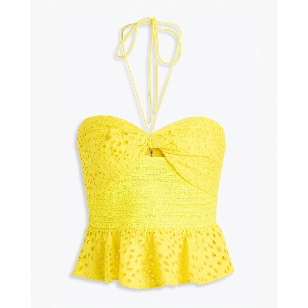 NWT Alice + Olivia Livia Halter Peplum Top Size 6